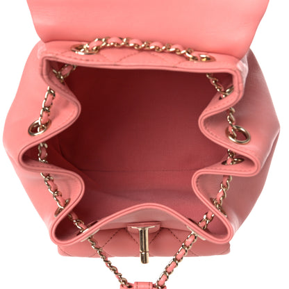 Chanel Lambskin Quilted Small Duma Drawstring Backpack Pink 5 of 9