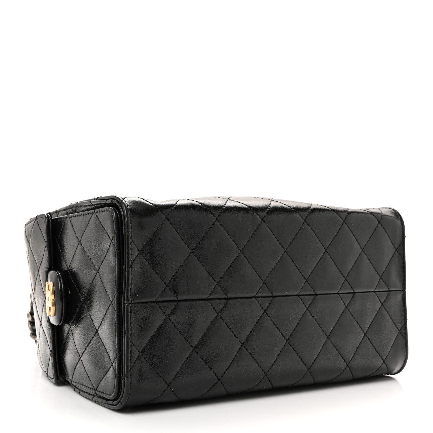 Chanel Shiny Crumpled Calfskin Quilted Small Chanel 25 Handbag Black 4 of 10