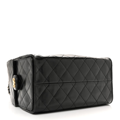 Chanel Shiny Crumpled Calfskin Quilted Small Chanel 25 Handbag Black 4 of 10