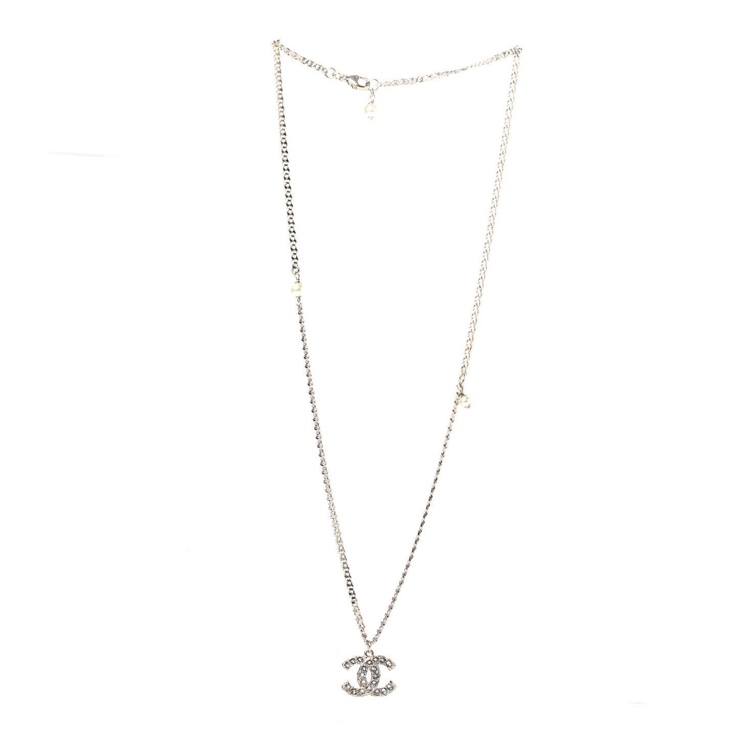 Crystal CC Pendant Necklace Gold
