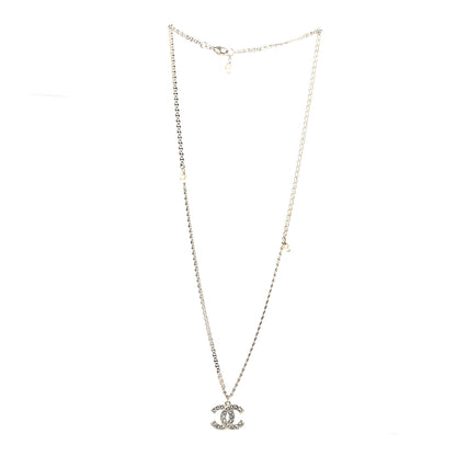 Chanel Crystal CC Pendant Necklace Gold 2 of 4