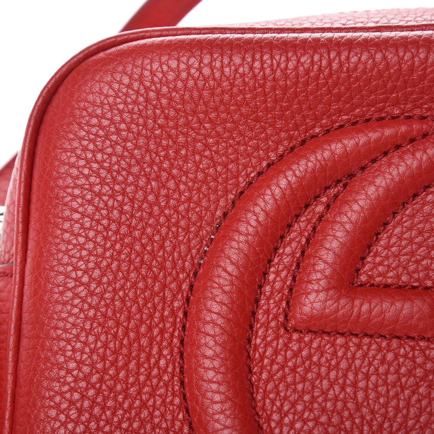 Pebbled Calfskin Small Soho Disco Bag Tabasco Red