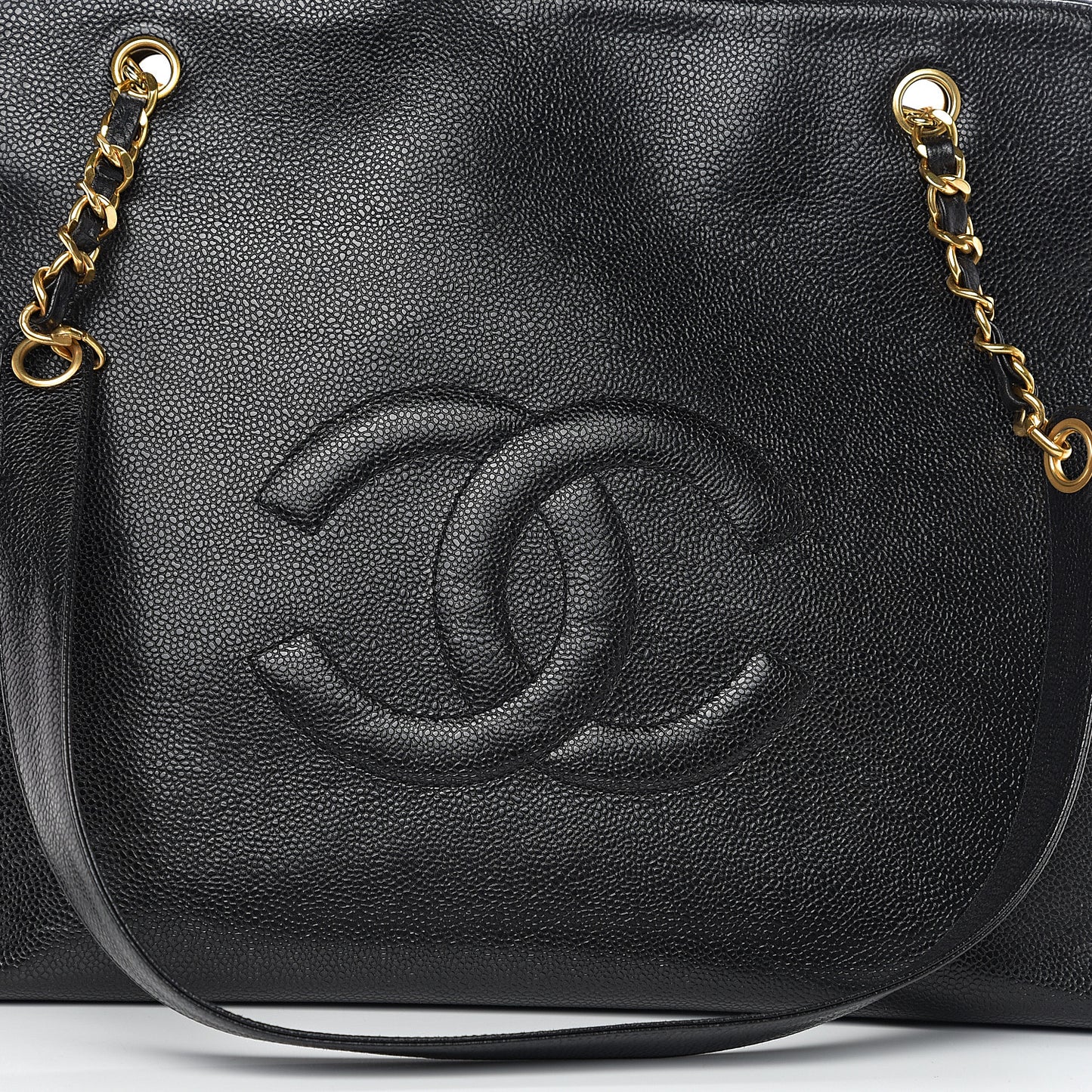 Caviar Large CC Shoulder Bag Black