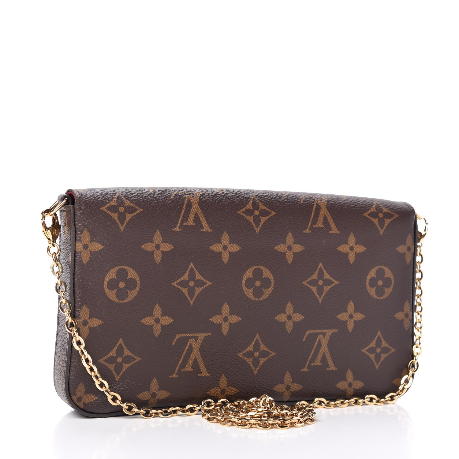 Louis Vuitton Monogram Pochette Felicie Chain Wallet Fuchsia 3 of 12