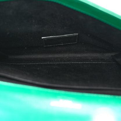 Saint Laurent SAINT LAURENT Grain De Poudre Textured Mixed Matelasse Triquilt Monogram Clutch Green Field 5 of 11