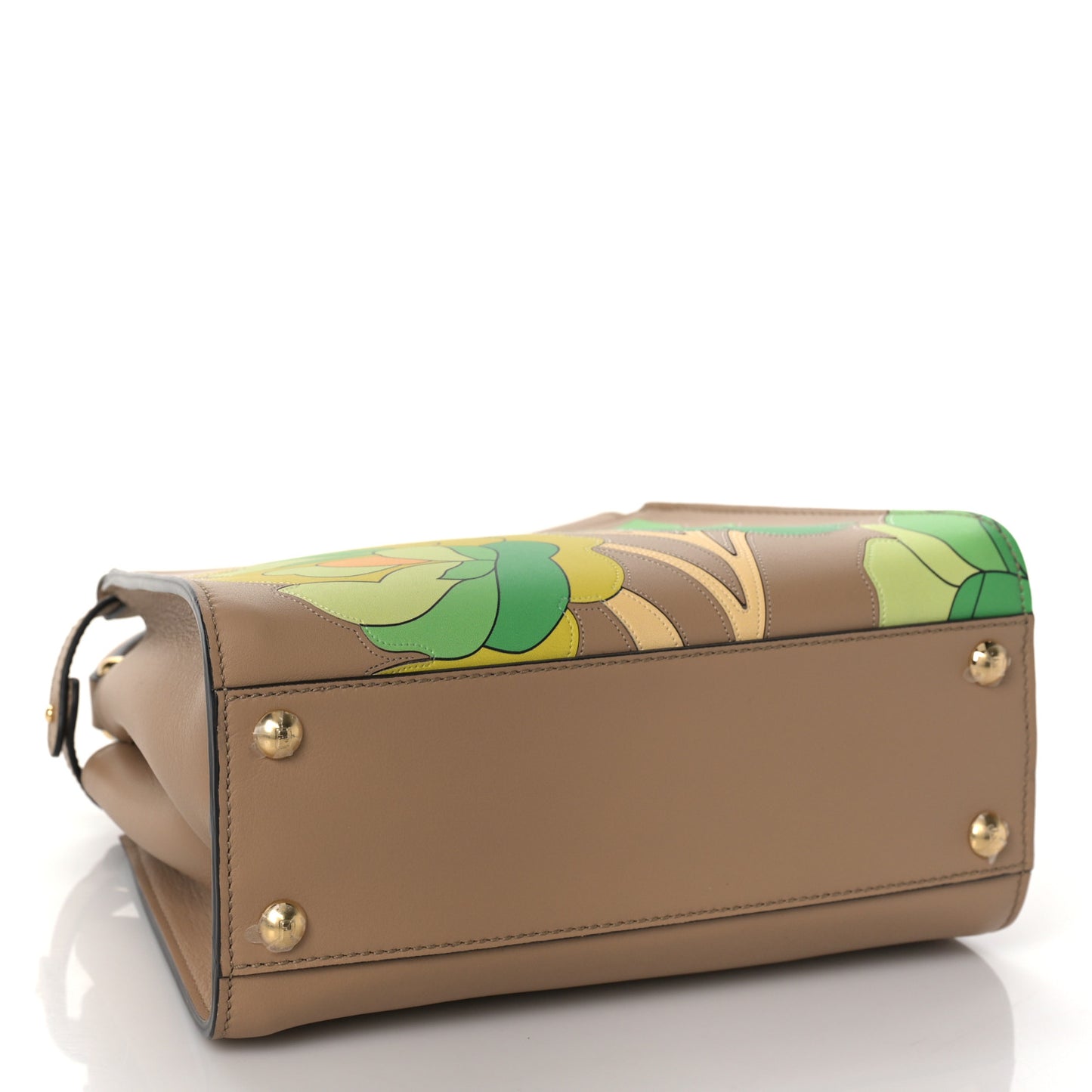 Nappa Nubuck Pequin Flower Inlay Mini Peekaboo Iconic Satchel Cuoio Multicolor