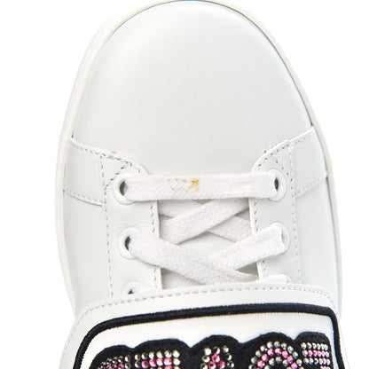 Gucci Calfskin Crystal Web LOVED Embroidered Womens Ace Sneakers 35.5 White 9 of 10