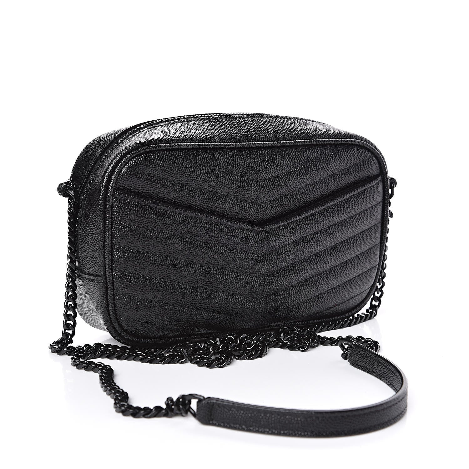 Saint Laurent Grain De Poudre Matelasse Monogram Mini Lou Camera Bag Black 3 of 11