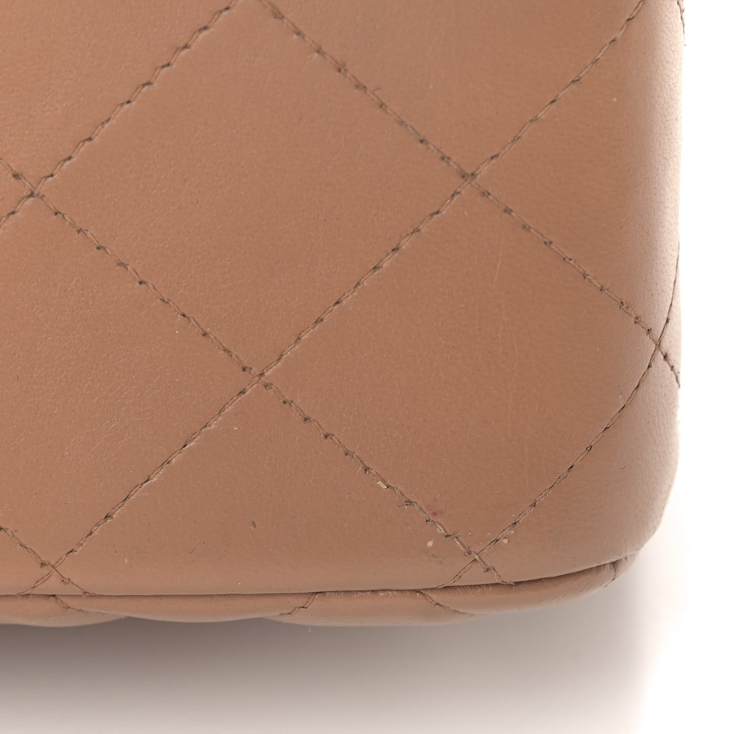 Lambskin Quilted Jumbo Double Flap Brown