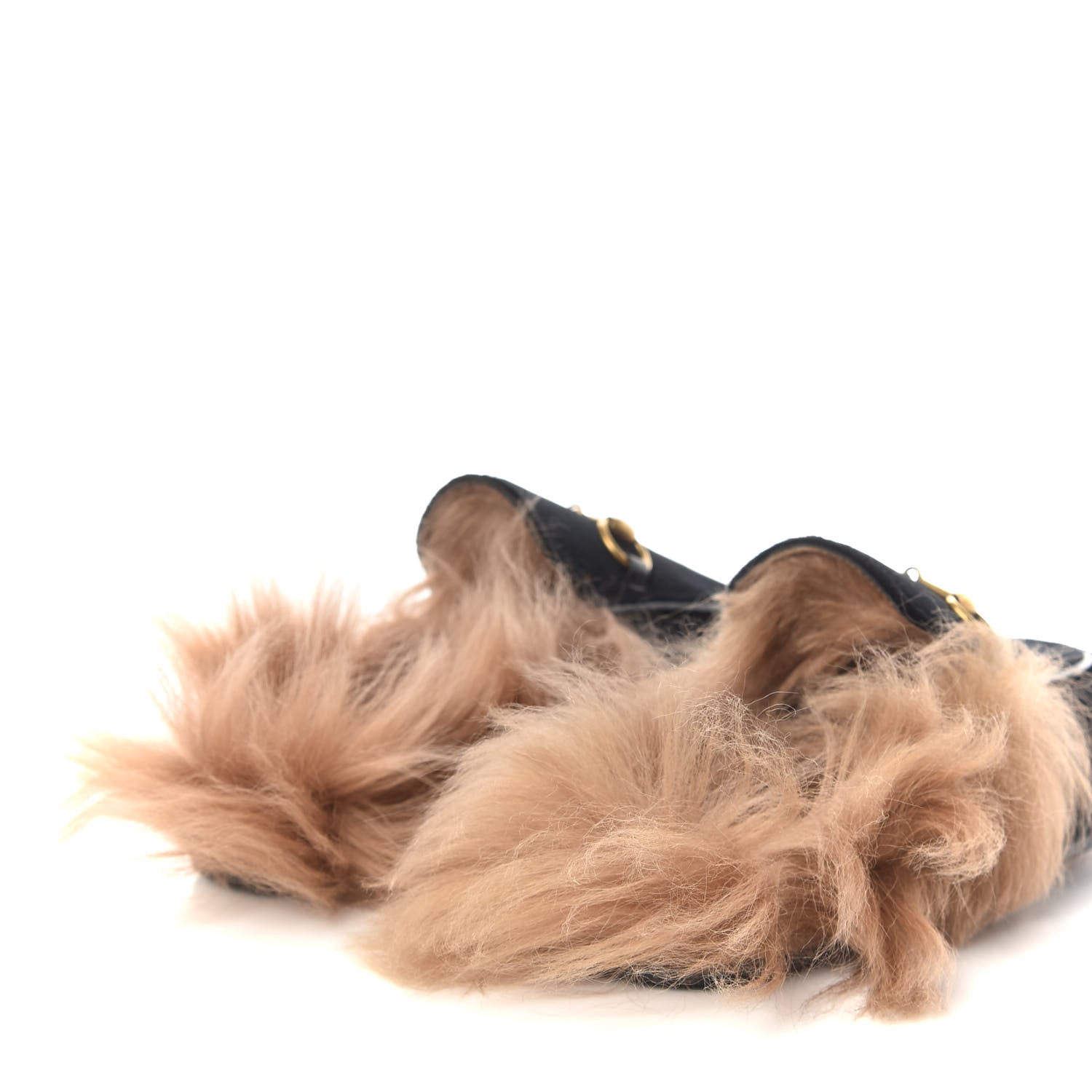 Gucci Velvet Fur Womens Princetown Slippers 36.5 Black 4 of 10