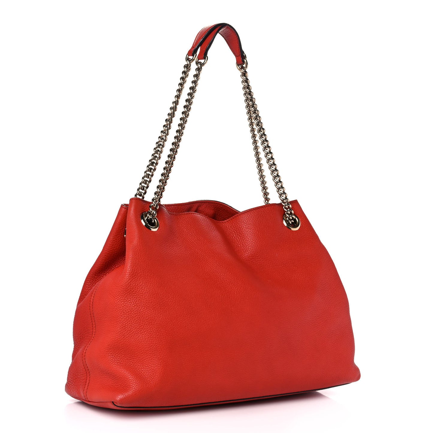 Pebbled Calfskin Medium Soho Chain Shoulder Bag Tabasco Red