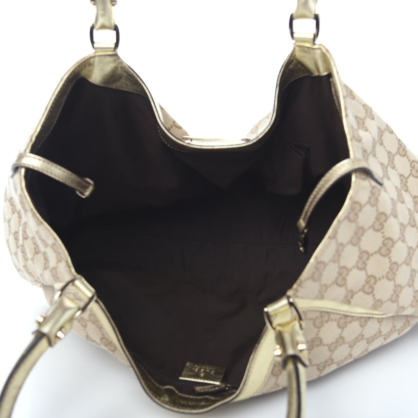 Monogram Large D Gold Hobo Metallic Gold