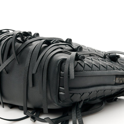 Bottega Veneta Nappa Intrecciato Fringe Nodini Crossbody Messenger Black 11 of 12