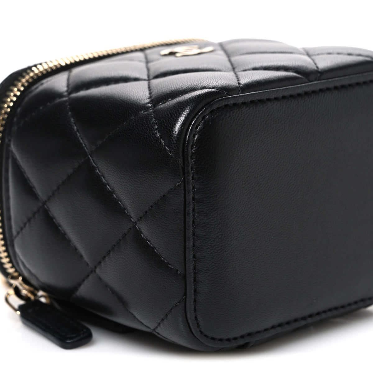 Chanel Lambskin Quilted Mini Vanity Case With Chain Black 8 of 9