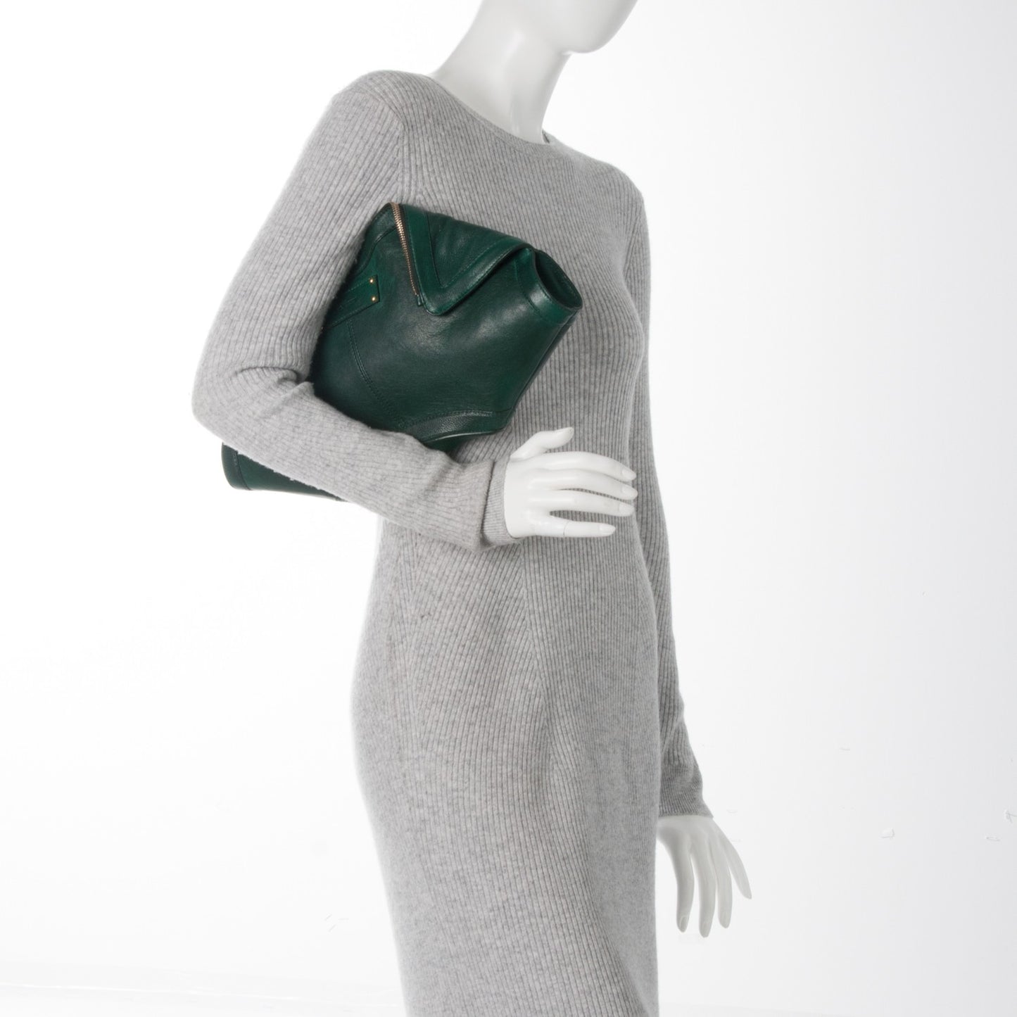 Calfskin De Manta Clutch Dark Green