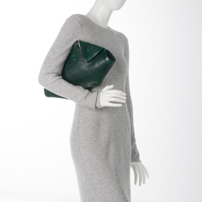 Alexander McQueen Calfskin De Manta Clutch Dark Green 2 of 7