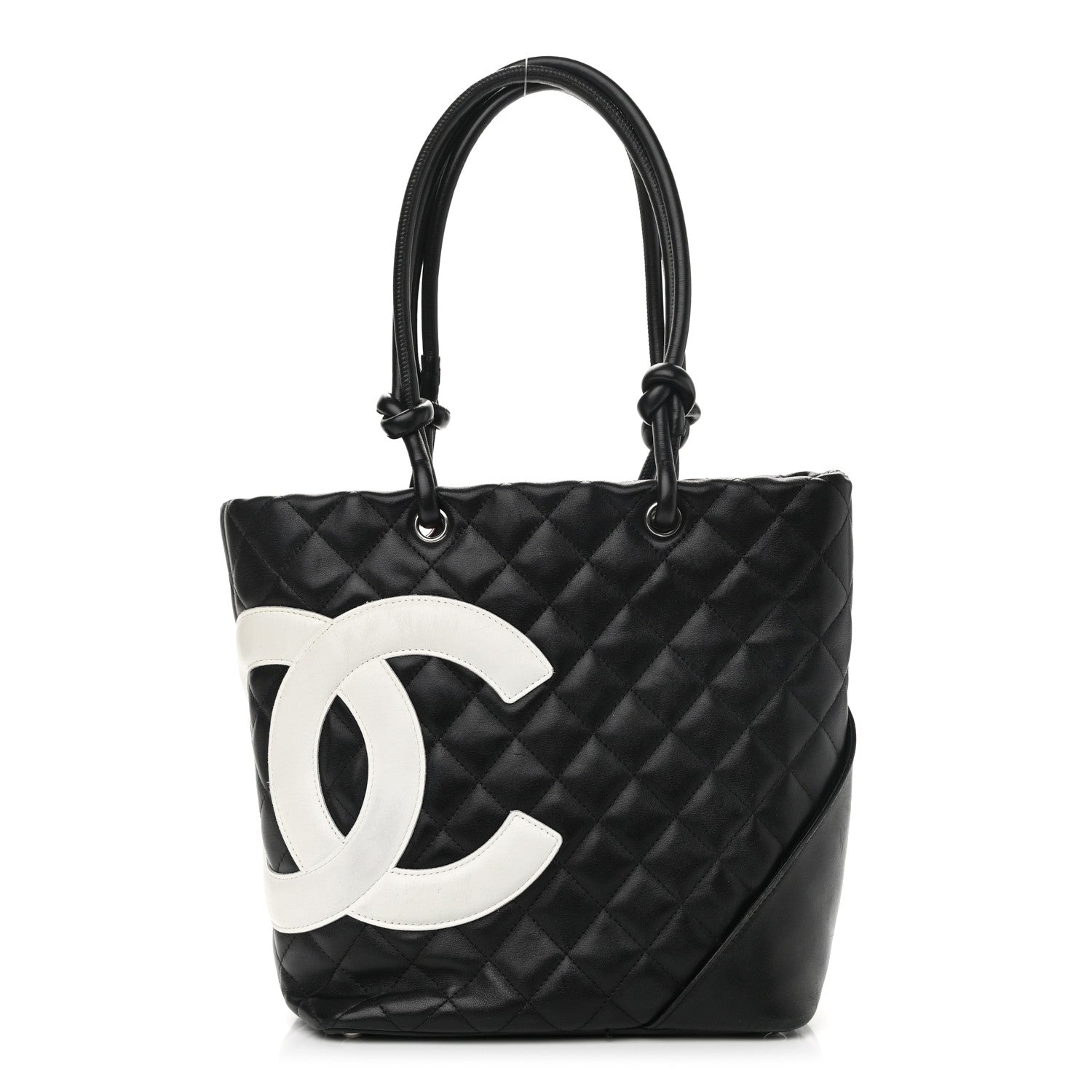 Chanel Calfskin Quilted Medium Cambon Tote Black White 1 of 10