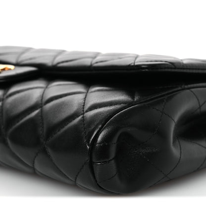 Chanel Lambskin Quilted Clutch with Chain Flap Black 10 of 10