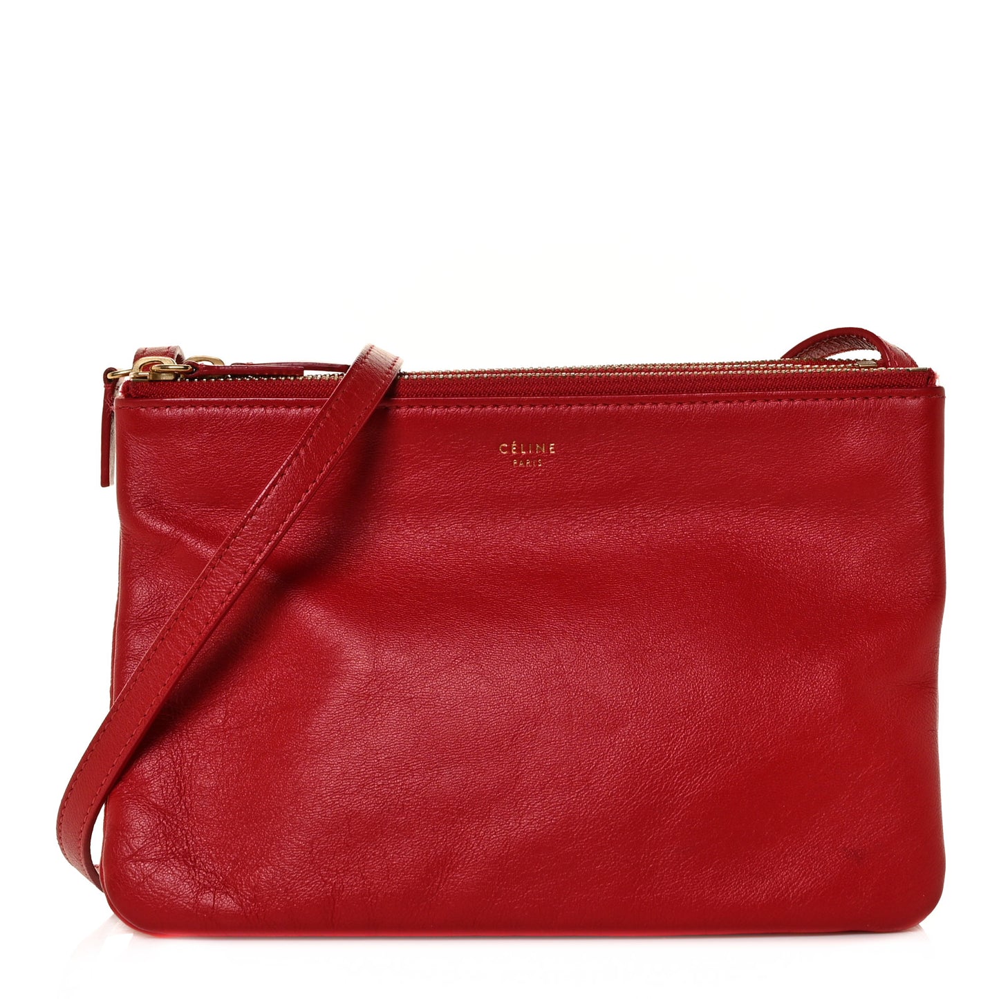 Lambskin Small Trio Crossbody Bag Red