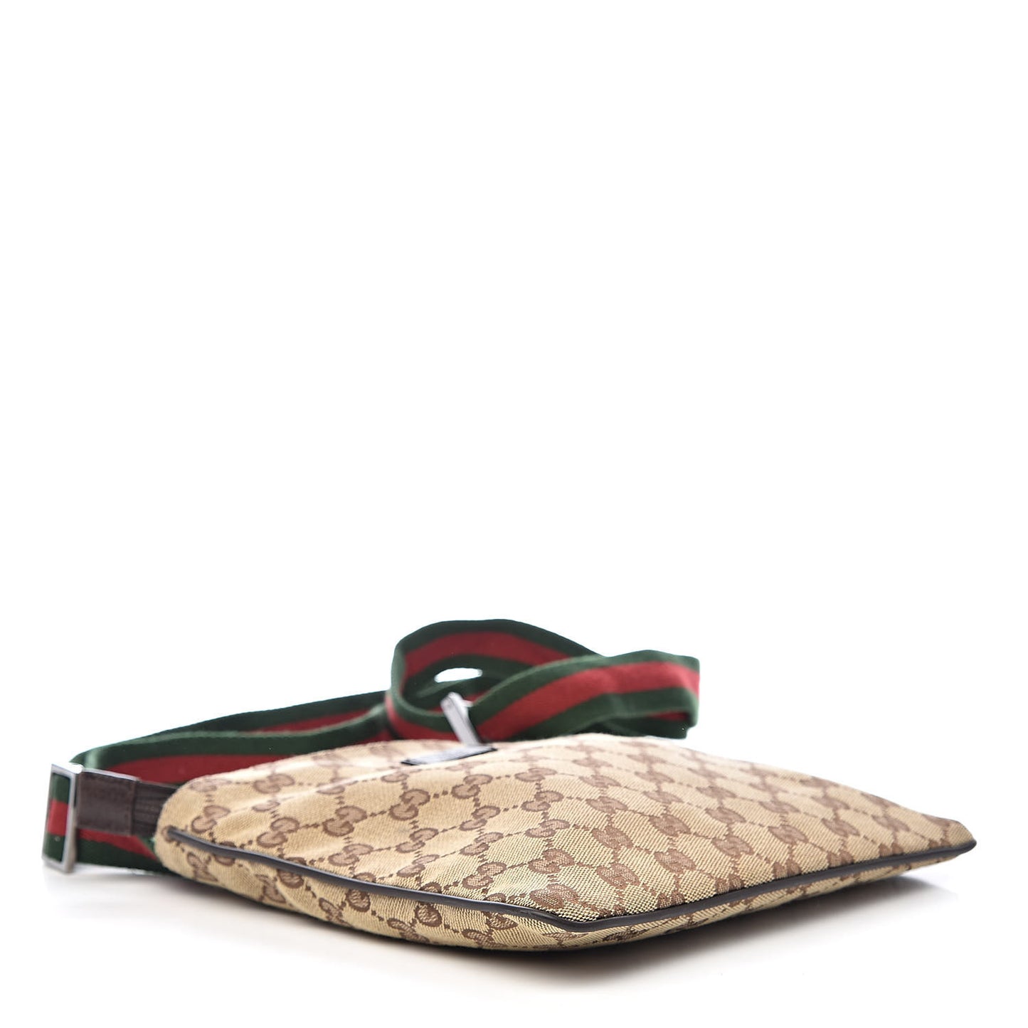 Monogram Web Small Flat Messenger Bag Brown