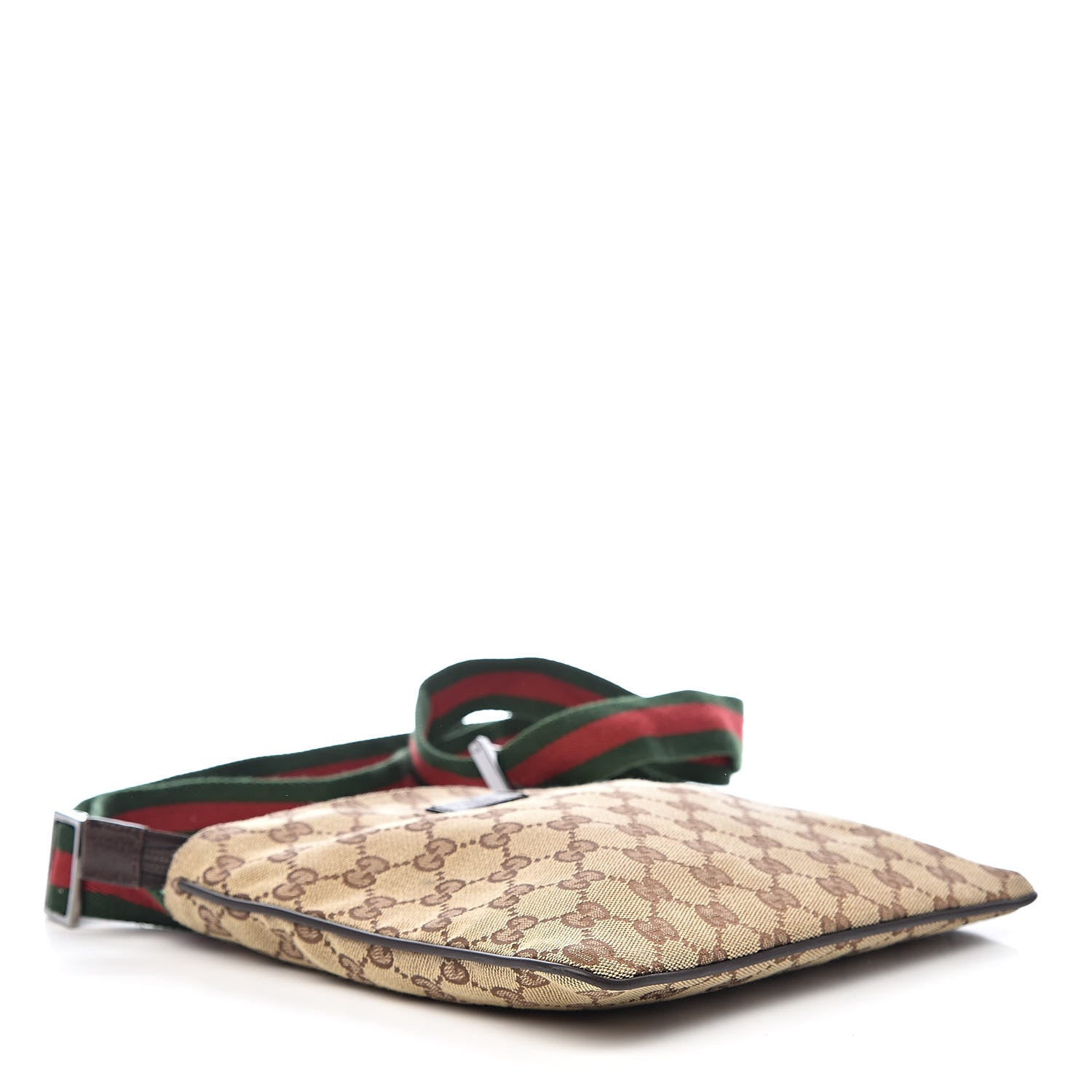 Gucci Monogram Web Small Flat Messenger Bag Brown 4 of 11