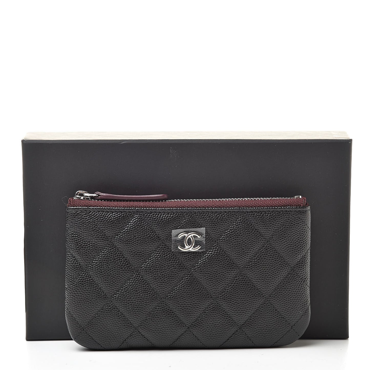 Caviar Quilted Small Cosmetic Case Black