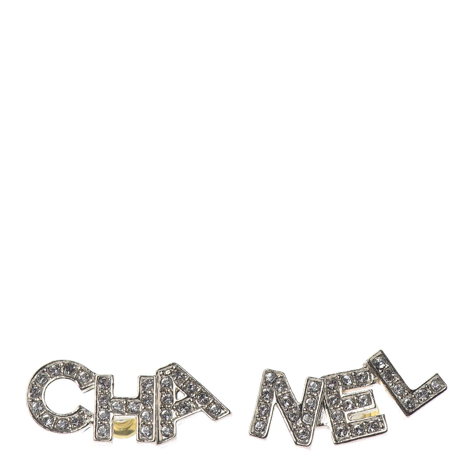 Chanel Crystal Pearl Signature Stud Earrings Gold 1 of 4