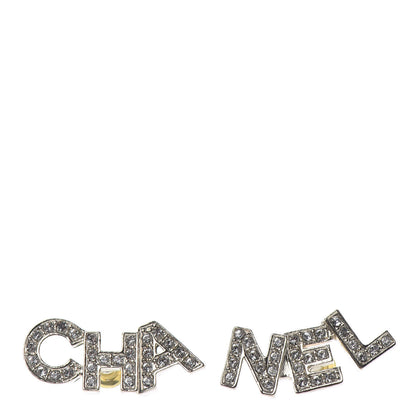 Chanel Crystal Pearl Signature Stud Earrings Gold 1 of 4