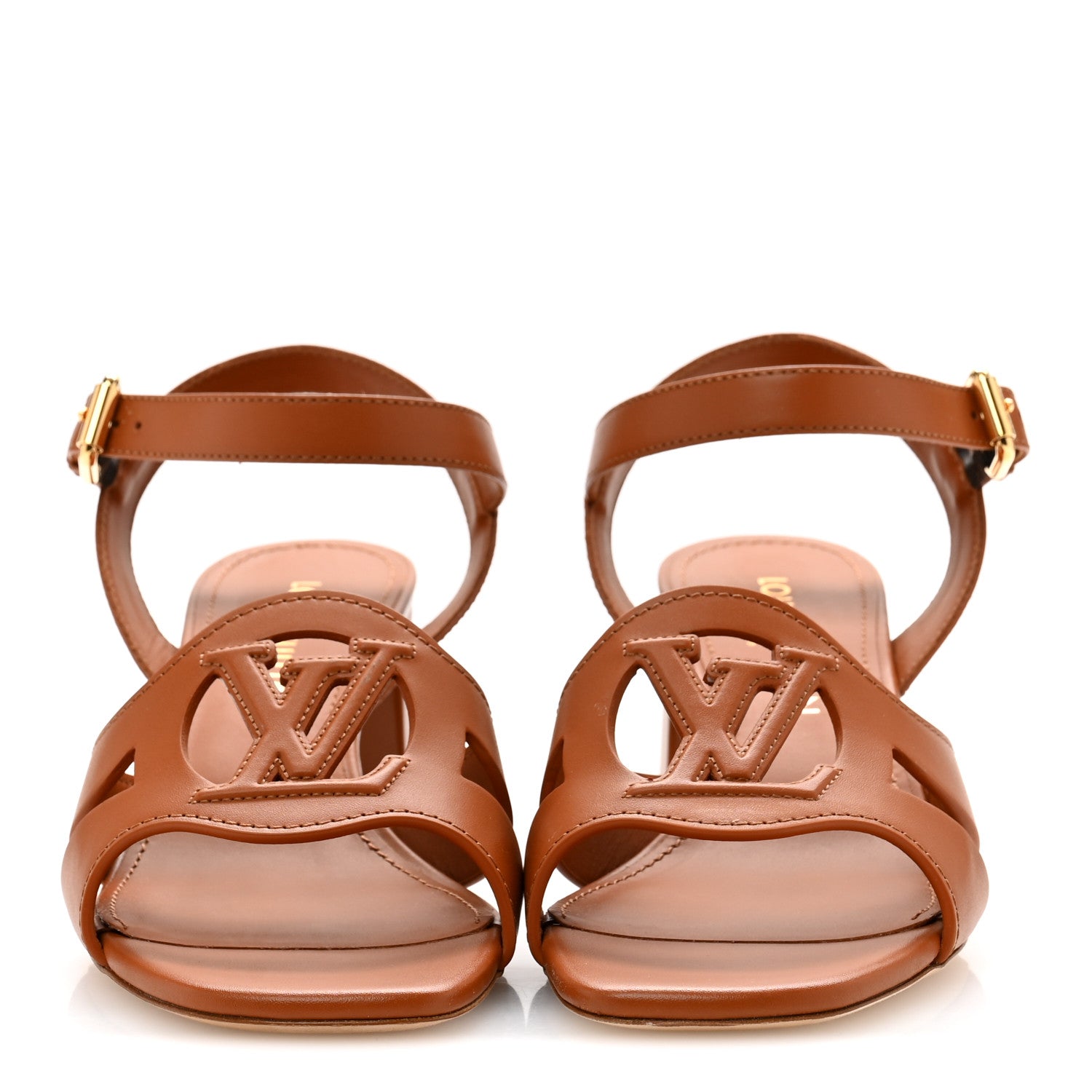 Louis Vuitton Calfskin LV Isola Sandals 39 Cognac 3 of 9