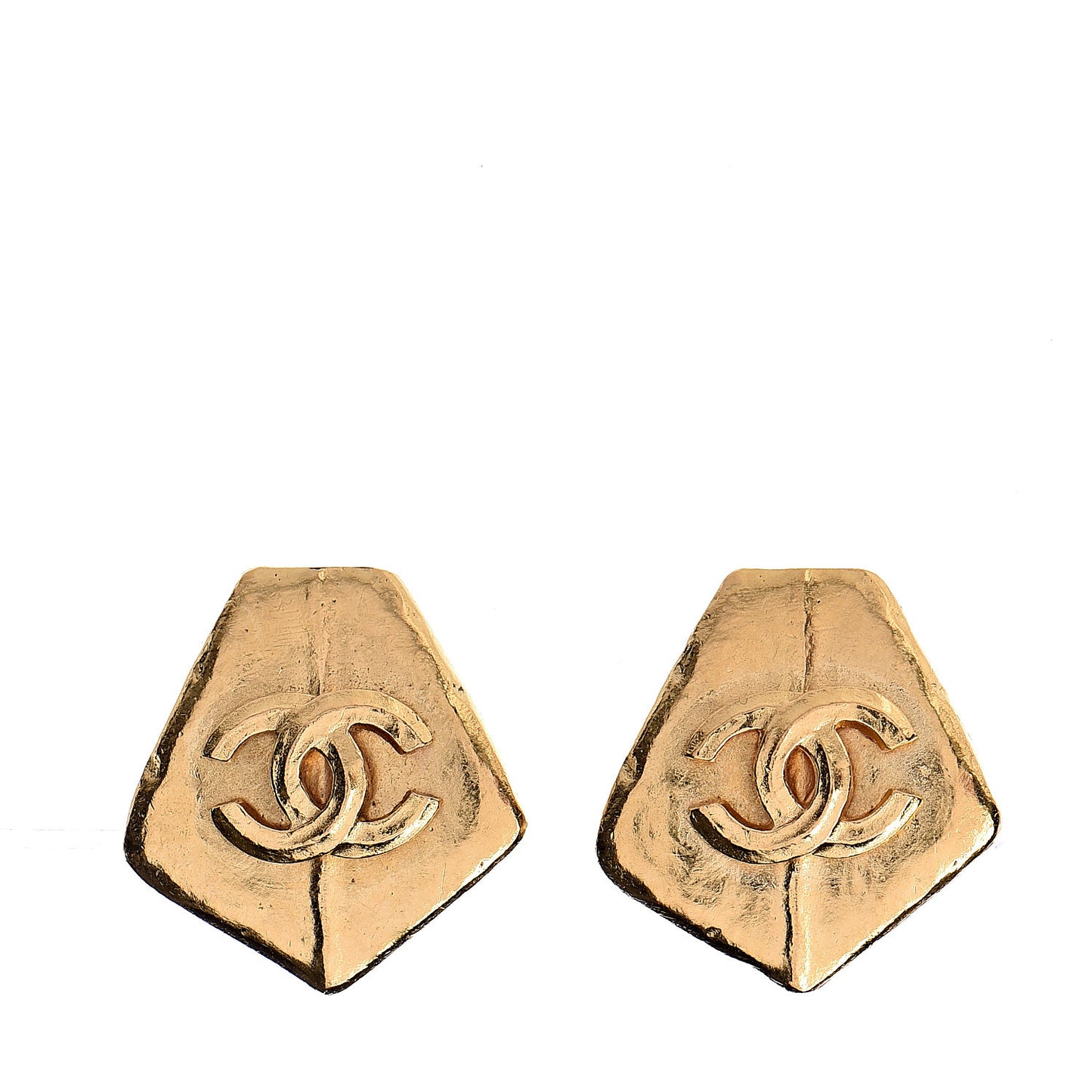 CC Geometric Clip On Earrings Gold