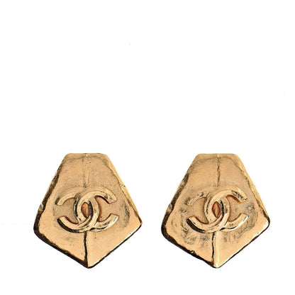 Chanel CC Geometric Clip On Earrings Gold 1 of 4