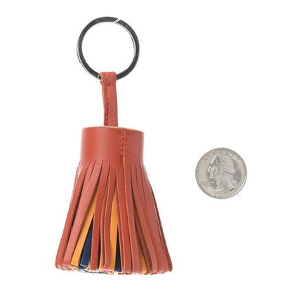 Hermes Lambskin Carmen Tassel Key Holder Cornaline Jaune D'Or Bleu Orange Pale Rose Rouge 2 of 3