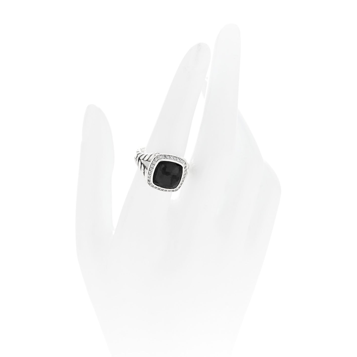 Sterling Silver Diamond Black Orchid 11mm Albion Ring 54 6.75