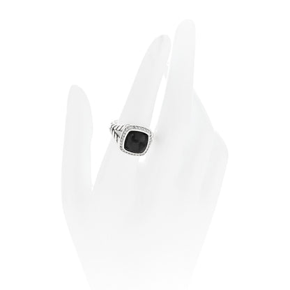David Yurman Sterling Silver Diamond Black Orchid 11mm Albion Ring 54 6.75 2 of 5