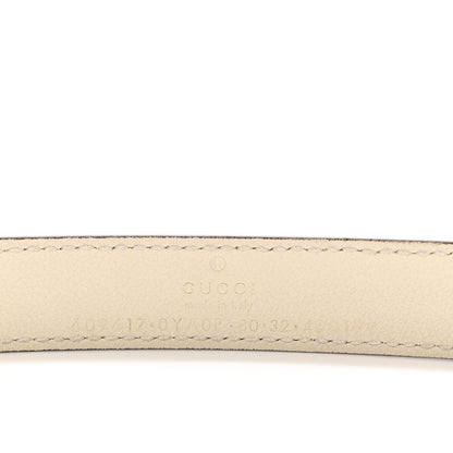 Gucci Plutone Calfskin Palladium Double G 20mm Belt 80 32 Mystic White 3 of 5