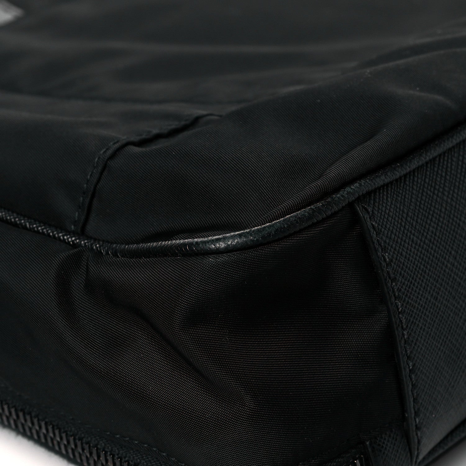 Prada Tessuto Nylon Saffiano Metal Triangle Logo Work Bag Black 4 of 15