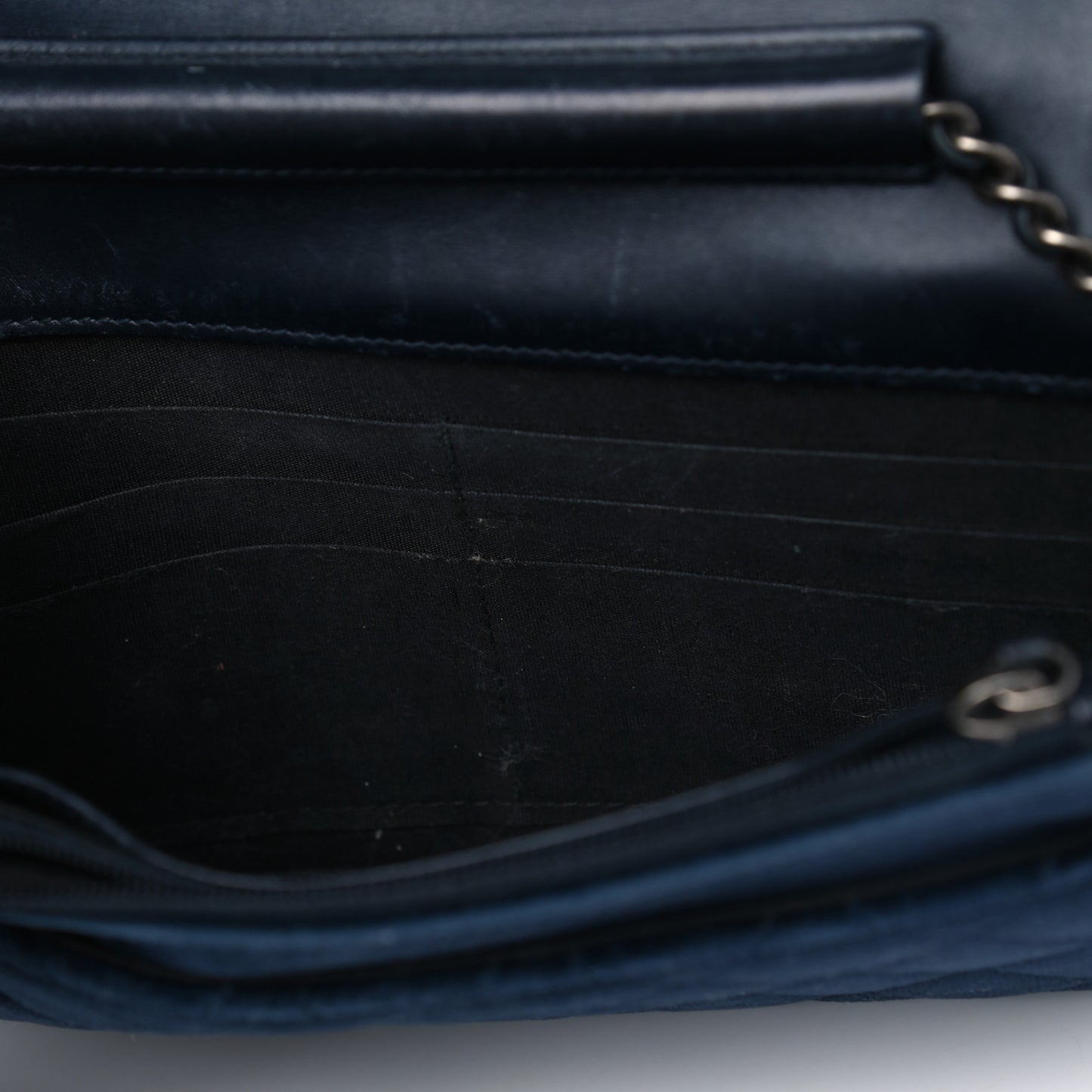Velvet Quilted Boy Wallet On Chain WOC Navy