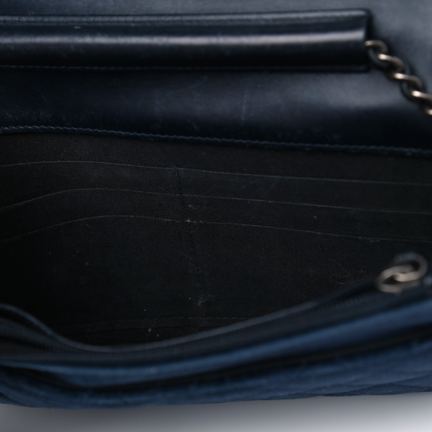 Chanel Velvet Quilted Boy Wallet On Chain WOC Navy 6 of 12