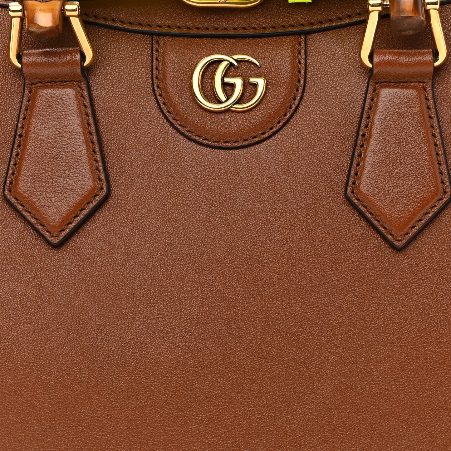 Wonka Grain Calfskin Small Diana Tote Bag Cuir Yellow Fluo