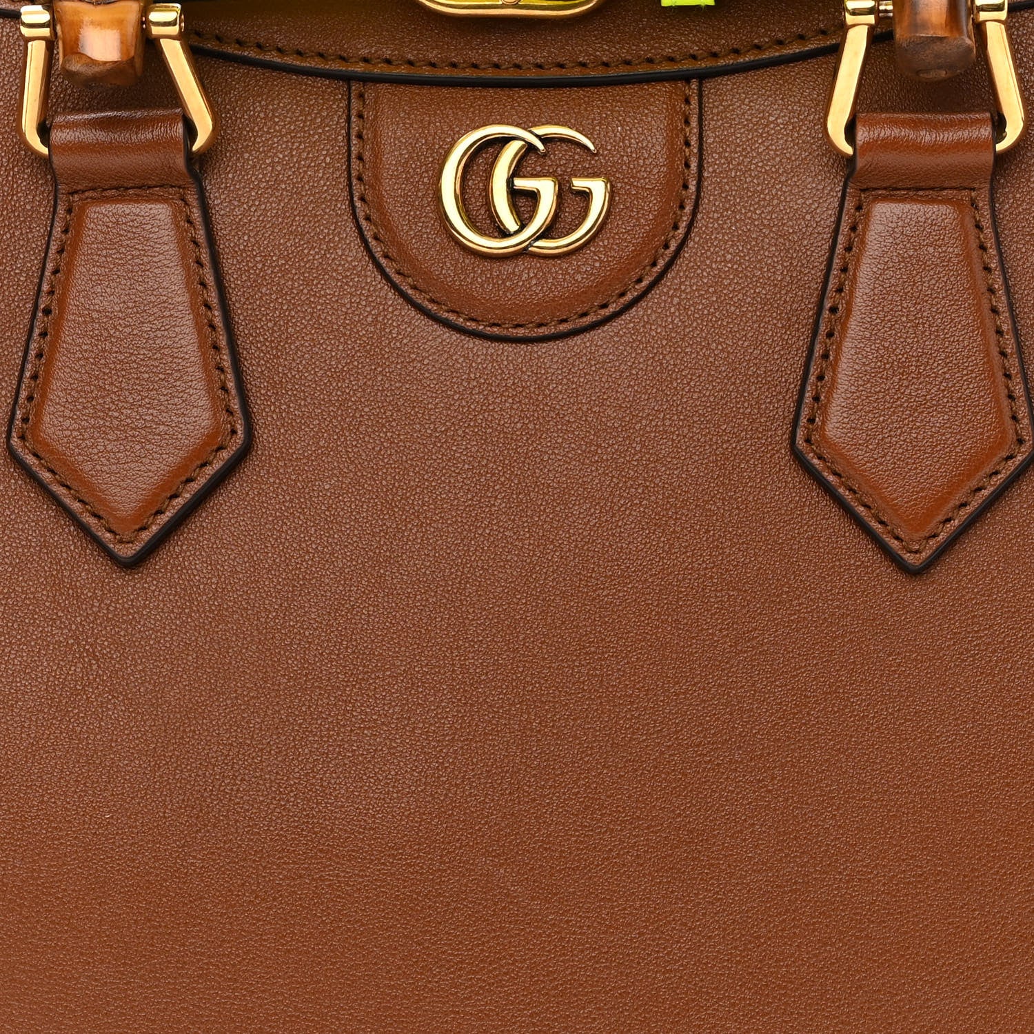 Gucci Wonka Grain Calfskin Small Diana Tote Bag Cuir Yellow Fluo 7 of 10