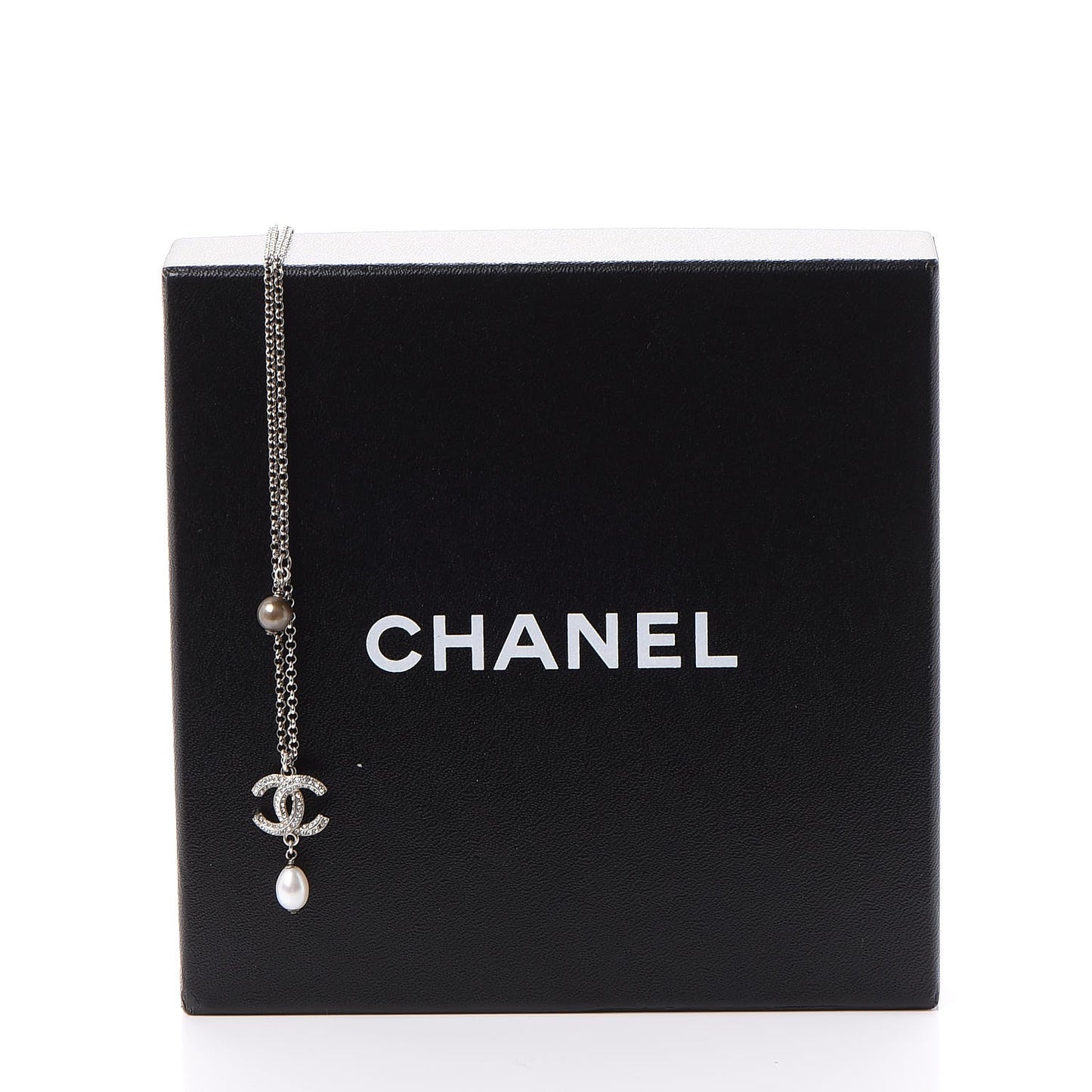 Pearl Crystal CC Drop Necklace