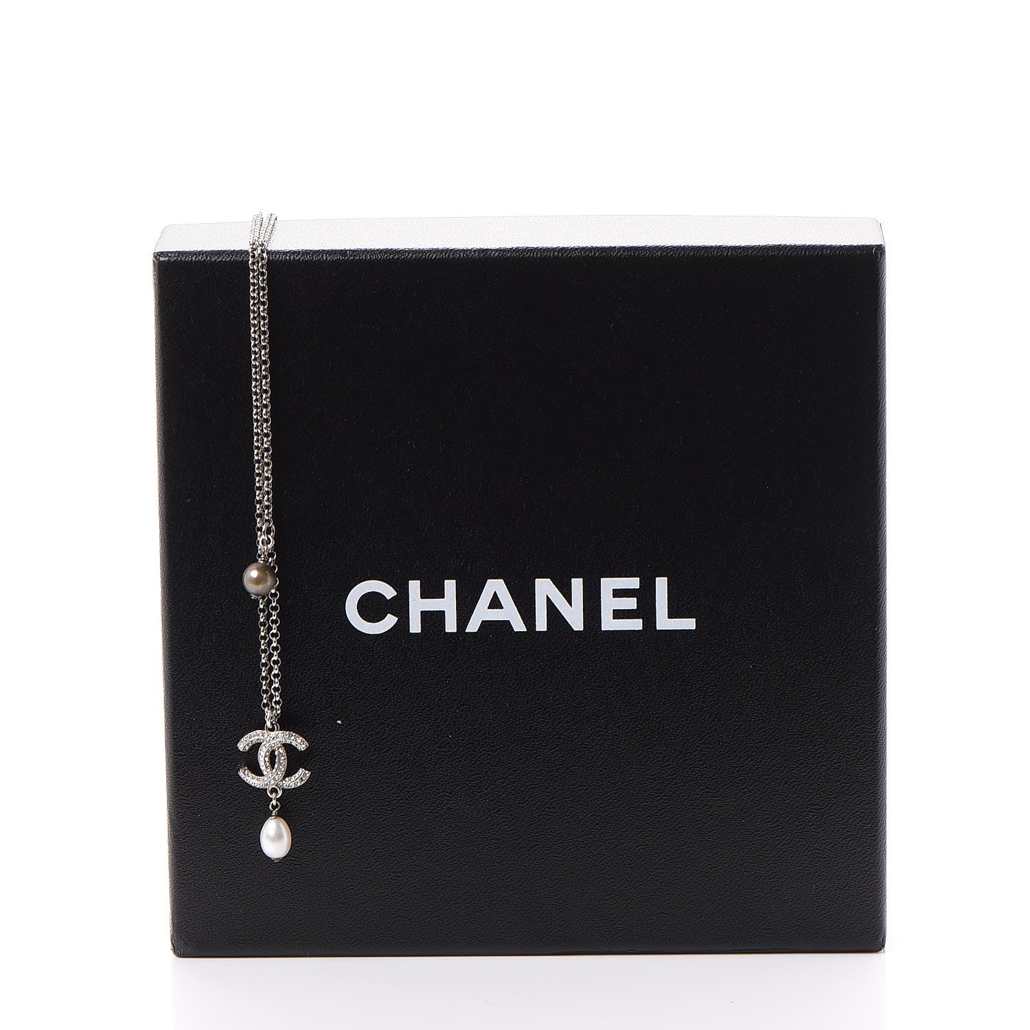Chanel Pearl Crystal CC Drop Necklace 8 of 8