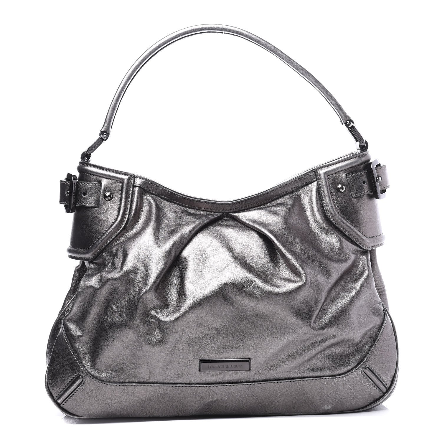 Burberry Metallic Calfskin Shoulder Bag Anthracite 1 of 11