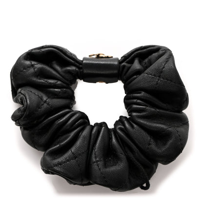 Chanel Lambskin Quilted CC Hair Scrunchie Black 1 of 4
