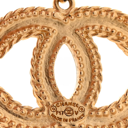Chanel CC Drop Earrings Matte Gold 3 of 5