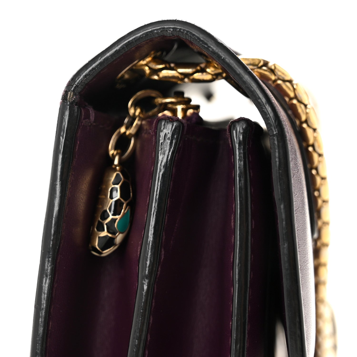 Bulgari Calfskin Serpenti Forever Shoulder Bag Plum 14 of 15