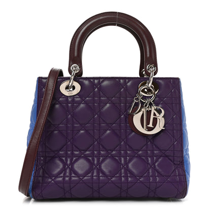 Christian Dior Lambskin Cannage Medium Bi-Color Lady Dior Purple Blue 1 of 10