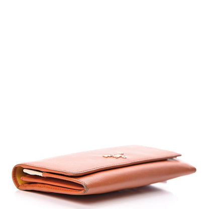 Prada Saffiano Multicolor Continental Flap Wallet Papaya 4 of 16