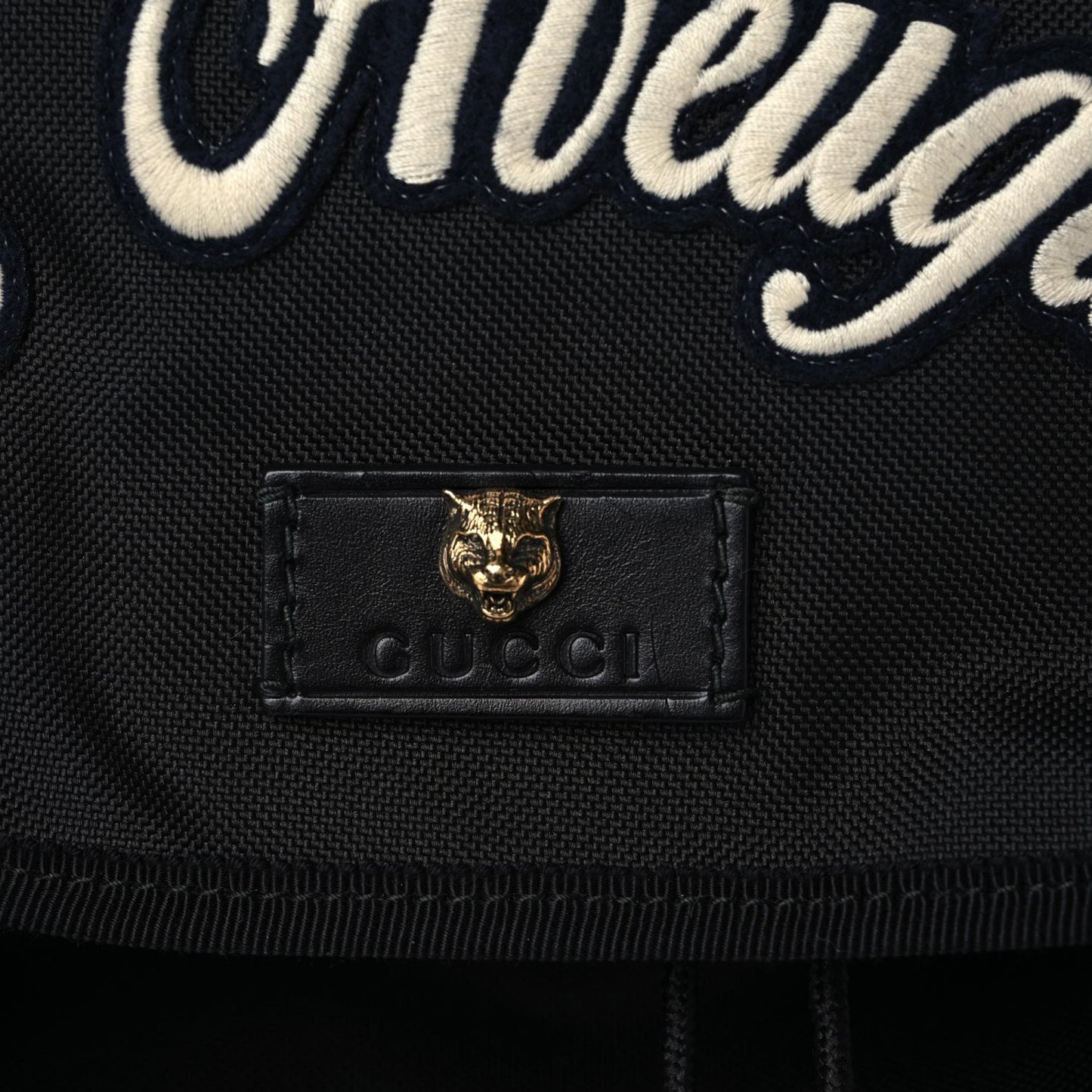 Techno Canvas Web L'Aveugle Par Amour Embroidered Double Buckle Backpack Black