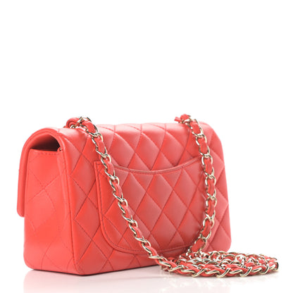 Chanel Lambskin Quilted Mini Rectangular Flap Red 3 of 17